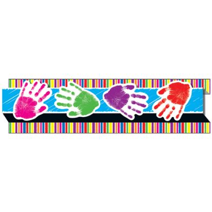 Picture of Carson-Dellosa Pop-Its Borders - Handprints, 3inH x 36inL, Pack Of 8