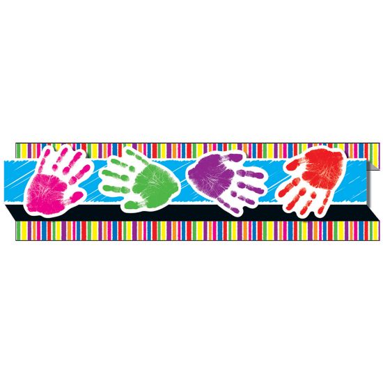 Picture of Carson-Dellosa Pop-Its Borders - Handprints, 3inH x 36inL, Pack Of 8