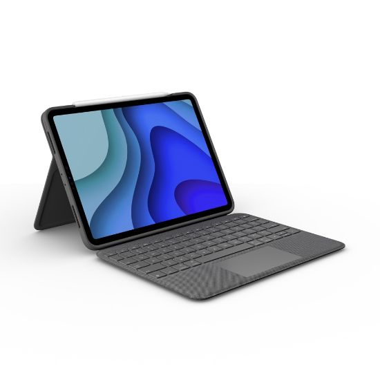 Picture of Logitech Folio Touch Keyboard/Cover Case For 11in Apple iPad Pro, iPad Pro (2nd Gen), iPad Pro (3rd Gen) Tablet, Graphite