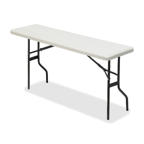 Picture of Iceberg Resin Folding Table, 72inW x 18inD, Platinum/Black