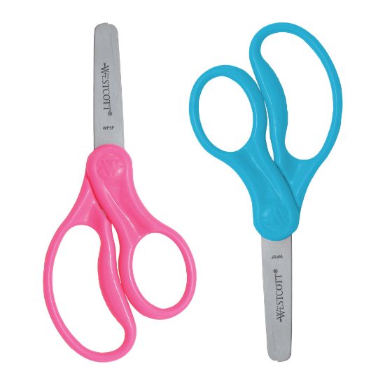 Picture of Westcott Hard Handle Kids Value Scissors, 5in, Blunt, Assorted Colors, Pack Of 2