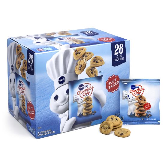 Picture of Pillsbury Soft Baked Mini Chocolate Chip Cookies, 1.5 Oz, Pack Of 28 Pouches