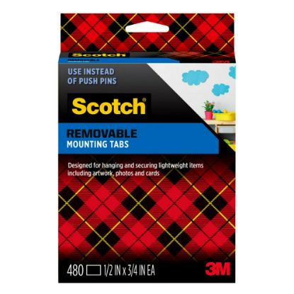 Picture of Scotch Wall Mounting Tabs, 1/2in x 3/4in, Pack Of 480