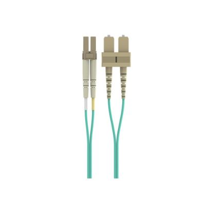 Picture of Belkin 5M Fiber Optic Cable: 10Gb Aqua Multimode LC/SC Duplex, 50/125 OM3 - Patch cable - LC multi-mode (M) to SC multi-mode (M) - 5 m - fiber optic - duplex - 50 / 125 micron - aqua