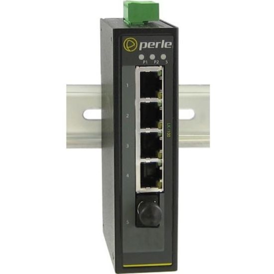 Picture of Perle IDS-105F Industrial Ethernet Switch - 5 Ports - Fast Ethernet - 10/100Base-T, 100Base-FX - 2 Layer Supported - Twisted Pair, Optical Fiber - Panel-mountable, Wall Mountable, Rail-mountable, Rack-mountable - 5 Year Limited Warranty