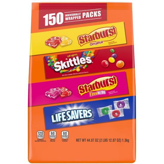 Picture of Skittles, Starburst And Life Savers Chewy & Hard Candy Assortment, Bag Of 150 Pieces