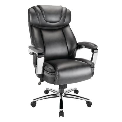 Picture of Realspace Axton Big & Tall Bonded Leather High-Back Office Chair, Dark Gray/Chrome, BIFMA Compliant