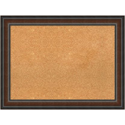 Picture of Amanti Art Cork Bulletin Board, 33in x 25in, Natural, Cyprus Walnut Wood Frame