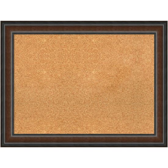 Picture of Amanti Art Cork Bulletin Board, 33in x 25in, Natural, Cyprus Walnut Wood Frame