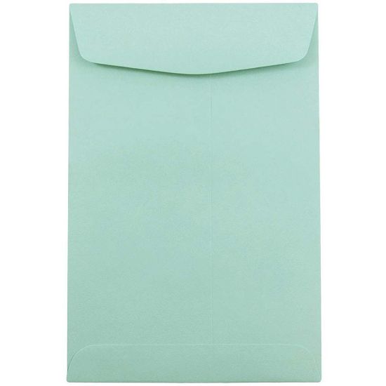 Picture of JAM Paper Open-End 6in x 9in Catalog Envelopes, Gummed Closure Aqua, Pack Of 25