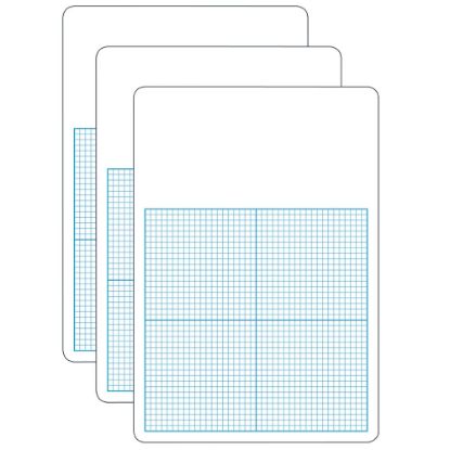 Picture of Flipside 1/4in Graph Dry-Erase Boards, 11in x 16in, White/Blue, Pack Of 3 Boards