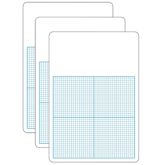 Picture of Flipside 1/4in Graph Dry-Erase Boards, 11in x 16in, White/Blue, Pack Of 3 Boards