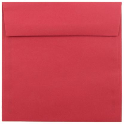 Picture of JAM Paper Color Square Invitation Envelopes, 6 1/2in x 6 1/2in, Gummed Seal, 30% Recycled, Red, Pack Of 25