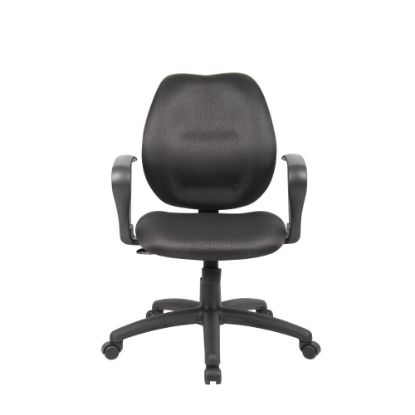 Picture of Boss Office Products Contour Back Task Chair With Loop Arms, Black