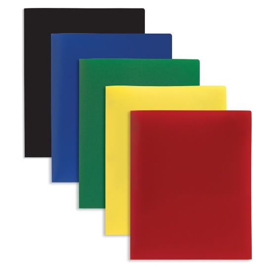 Picture of Office Depot Brand 2-Pocket Poly Folders, Letter Size, Assorted Colors, Pack Of 10