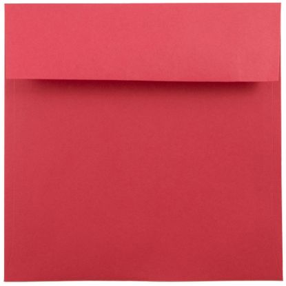 Picture of JAM Paper Color Square Invitation Envelopes, 7 1/2in x 7 1/2in, Gummed Seal, 30% Recycled, Red, Pack Of 25