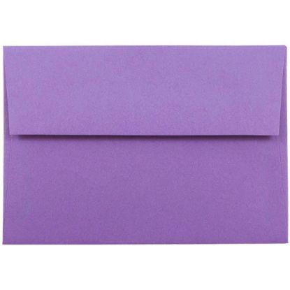 Picture of JAM Paper Booklet Envelopes, #4 Bar (A1), Gummed Seal, 30% Recycled, Violet Purple, Pack Of 25