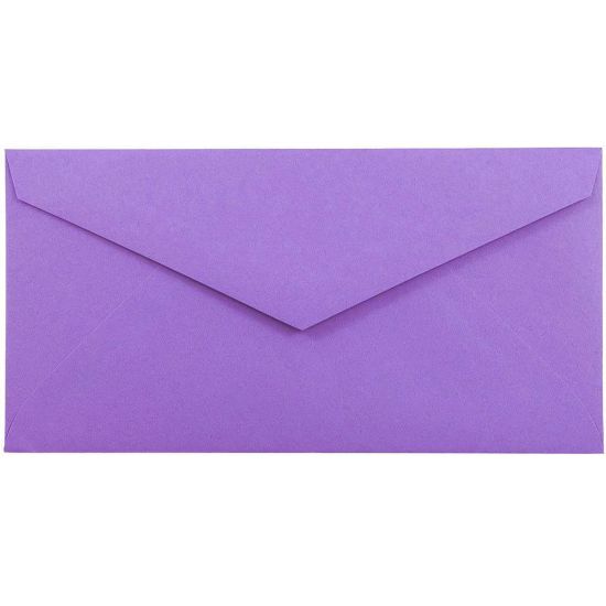 Picture of JAM Paper Booklet Envelopes, #7 3/4 Monarch, Gummed Seal, 30% Recycled, Violet Purple, Pack Of 25