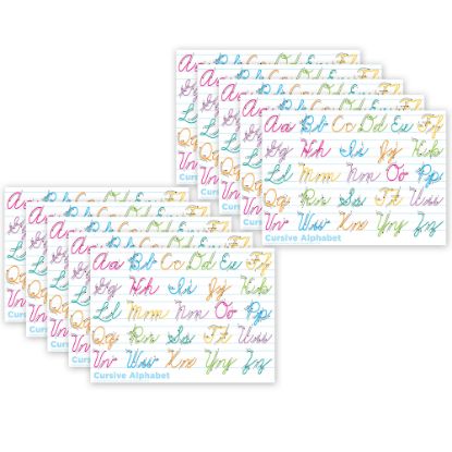 Picture of Ashley Productions Smart Poly PosterMat Pals Space Savers, 13in x 9-1/2in, Traditional Cursive, Pack Of 10 Pieces