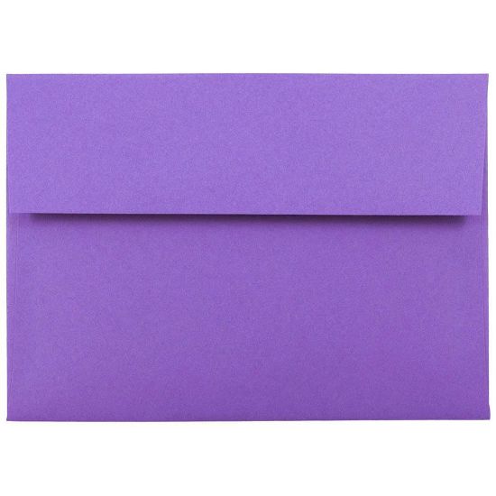 Picture of JAM Paper Booklet Invitation Envelopes, A7, Gummed Seal, 30% Recycled, Violet Purple, Pack Of 25