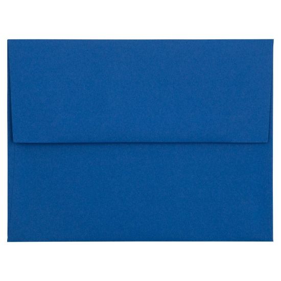 Picture of JAM Paper Booklet Invitation Envelopes, A2, Gummed Seal, Presidential Blue, Pack Of 25