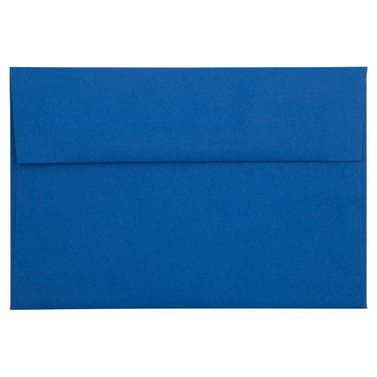 Picture of JAM Paper Booklet Invitation Envelopes, A8, Gummed Seal, Presidential Blue, Pack Of 25