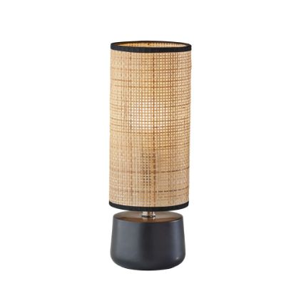 Picture of Adesso Sheffield Table Lantern, 16inH, Rattan Shade/Black Base