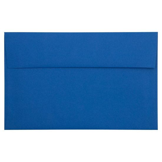 Picture of JAM Paper Booklet Invitation Envelopes, A10, Gummed Seal, Presidential Blue, Pack Of 25