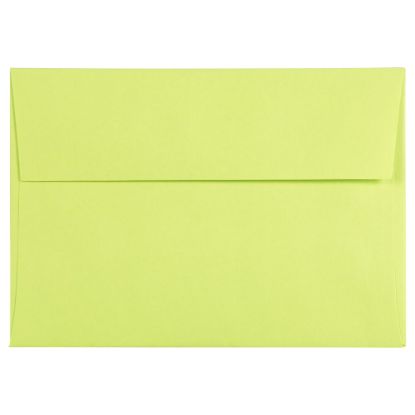 Picture of JAM Paper Booklet Envelopes, #4 Bar (A1), Gummed Seal, Lime Green, Pack Of 25