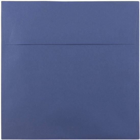 Picture of JAM Paper Color Square Invitation Envelopes, 8 1/2in x 8 1/2in, Gummed Seal, Presidential Blue, Pack Of 25