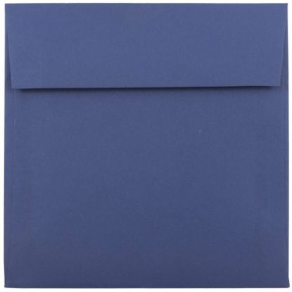 Picture of JAM Paper Color Square Invitation Envelopes, 6in x 6in, Gummed Seal, Presidential Blue, Pack Of 25