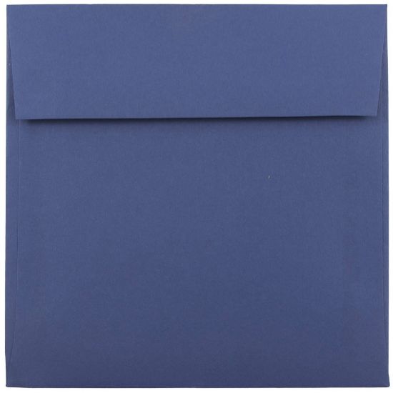 Picture of JAM Paper Color Square Invitation Envelopes, 6in x 6in, Gummed Seal, Presidential Blue, Pack Of 25