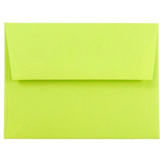 Picture of JAM Paper Booklet Invitation Envelopes, A2, Gummed Seal, Ultra Lime, Pack Of 25