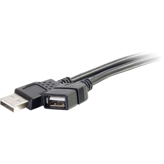 Picture of C2G 1m USB Extension Cable - USB 2.0 A to USB - M/F - Type A Male USB - Type A Female USB - 3ft - Black