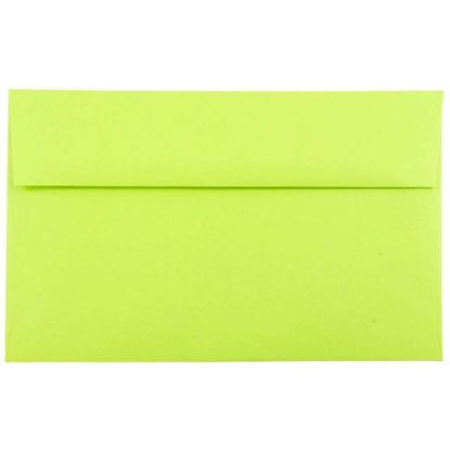 Picture of JAM Paper Booklet Invitation Envelopes, A10, Gummed Seal, Ultra Lime, Pack Of 25