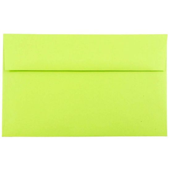 Picture of JAM Paper Booklet Invitation Envelopes, A10, Gummed Seal, Ultra Lime, Pack Of 25