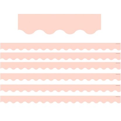 Picture of Teacher Created Resources Scalloped Border Trim, Blush Pink, 35ft Per Pack, Set Of 6 Packs