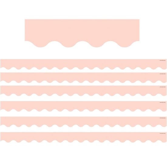 Picture of Teacher Created Resources Scalloped Border Trim, Blush Pink, 35ft Per Pack, Set Of 6 Packs