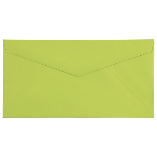 Picture of JAM Paper Booklet Envelopes, #7 3/4 Monarch, Straight Flap, Gummed Seal, Lime Green, Pack Of 25