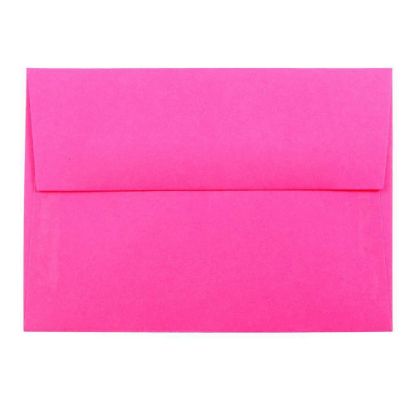 Picture of JAM Paper Booklet Envelopes, #4 Bar (A1), Gummed Seal, Fuchsia Pink, Pack Of 25