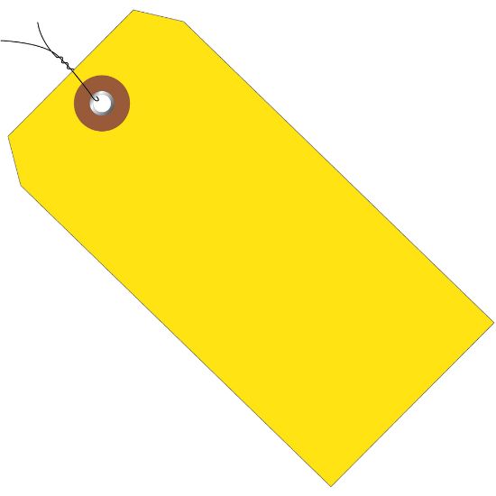 Picture of Partners Brand Prewired Plastic Shipping Tags, 6 1/4in x 3 1/8in, Yellow, Case Of 100