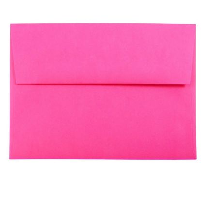 Picture of JAM Paper Booklet Invitation Envelopes, A7, Gummed Seal, Fuchsia Pink, Pack Of 25