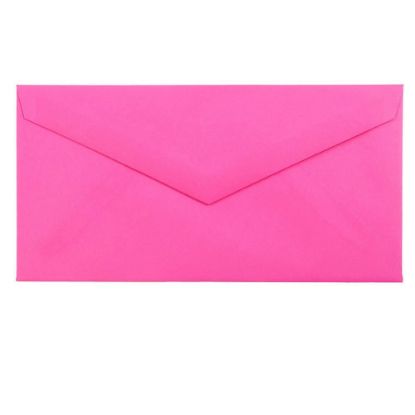 Picture of JAM Paper Booklet Envelopes, #7 3/4 Monarch, Straight Flap, Gummed Seal, Fuchsia Hot Pink, Pack Of 25