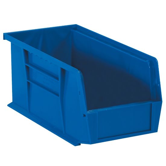 Picture of Partners Brand Plastic Stack & Hang Bin Boxes, Small Size, 10 7/8in x 5 1/2in x 5in, Blue, Pack Of 12