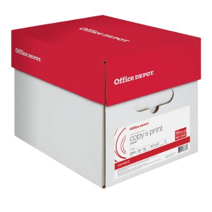 Picture of Office Depot Multi-Use Printer & Copy Paper, 5 Reams, White, Letter (8.5in x 11in), 2500 Sheets Per Case, 20 Lb, 92 Brightness