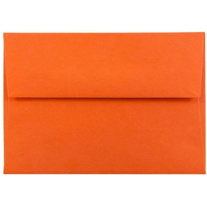 Picture of JAM Paper Booklet Envelopes, #4 Bar (A1), Gummed Seal, 30% Recycled, Orange, Pack Of 25