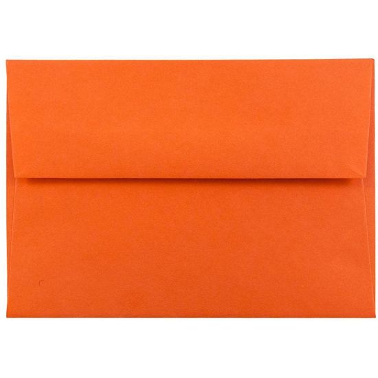 Picture of JAM Paper Booklet Envelopes, #4 Bar (A1), Gummed Seal, 30% Recycled, Orange, Pack Of 25