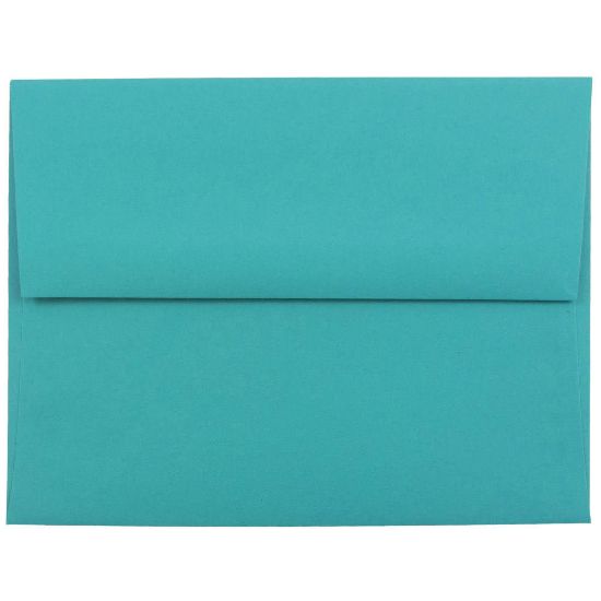 Picture of JAM Paper Booklet Invitation Envelopes, A2, Gummed Seal, 30% Recycled, Sea Blue, Pack Of 25