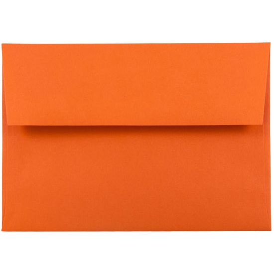 Picture of JAM Paper Booklet Invitation Envelopes, A6, Gummed Seal, 30% Recycled, Orange, Pack Of 25