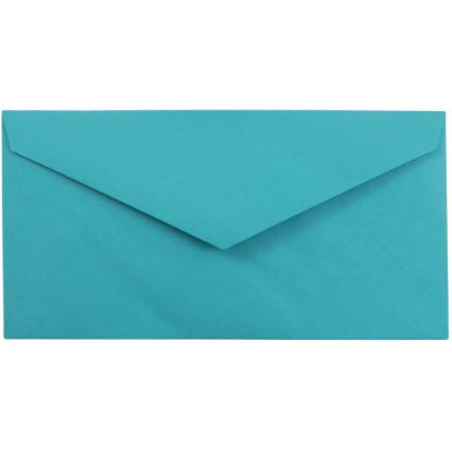 Picture of JAM Paper Booklet Envelopes, #7 3/4 Monarch, Gummed Seal, 30% Recycled, Sea Blue, Pack Of 25